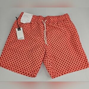 Goodfellow & Co Men's Geometric Coral Swim Trunks Size Small NWT CH3276